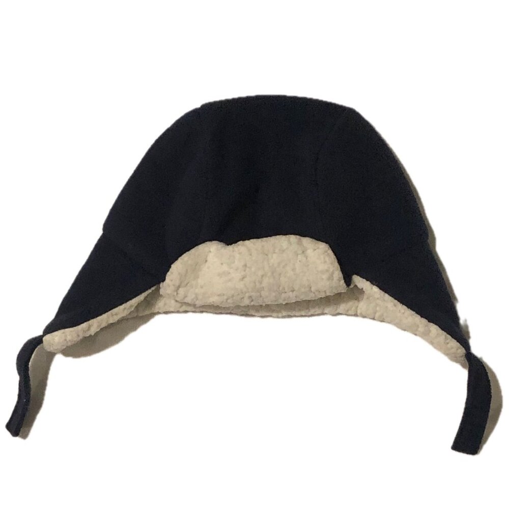 Place Dark Blue Cap Beanie Sherpa Lining Closure Under Chin 6-12M